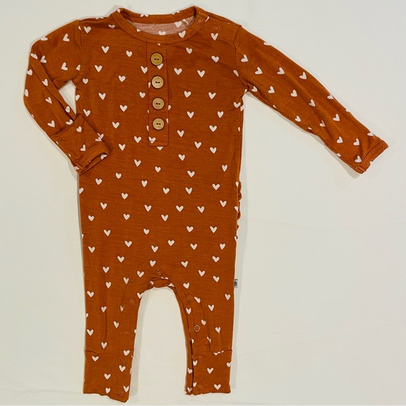 Little Bum Bums Ruffle Romper Girls 3-6M Sugar and Spice Bamboo Coveralls Hearts - Picture 1 of 4